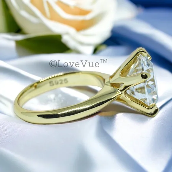 Certified 5ct. t.w. Diamond Elegant Brilliant Cut Solitaire Gold Engagement Ring - Picture 4 of 16
